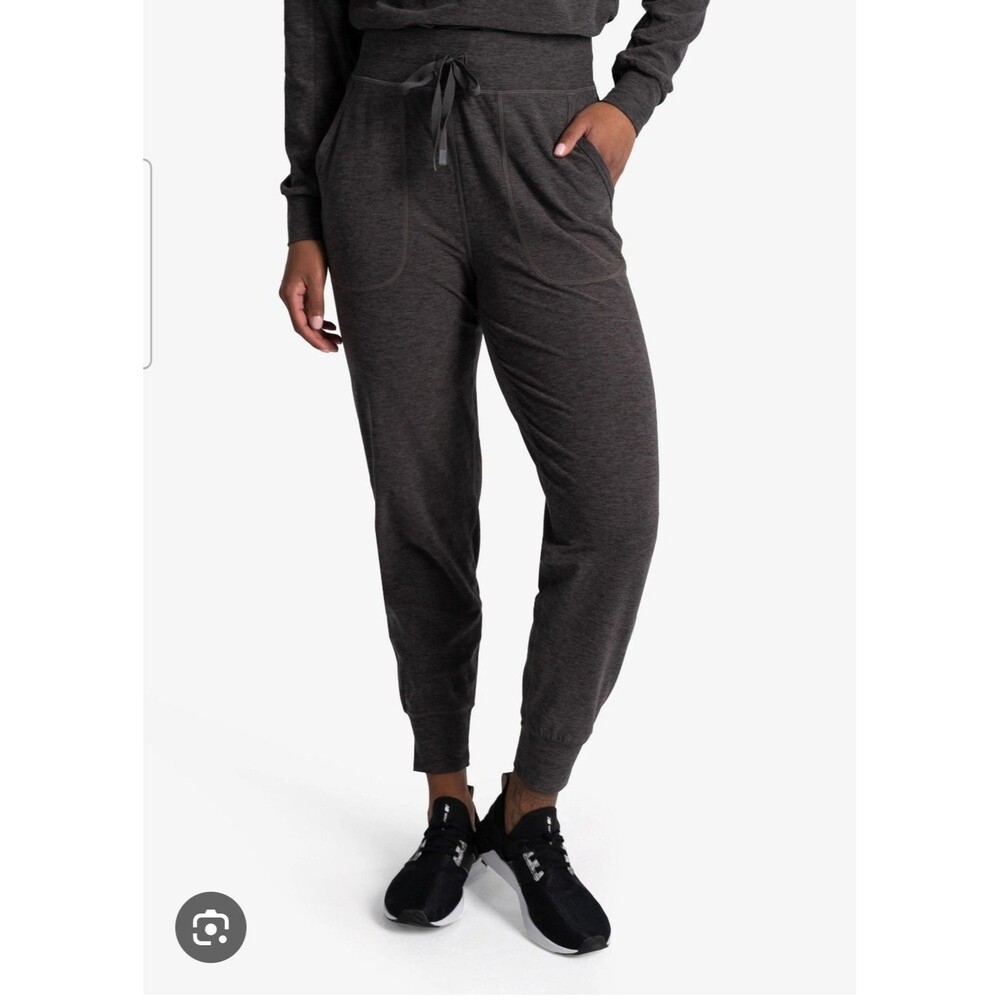 Lole Womens Lounge Active Jogger Pants Tapered Pockets Size S Charcoal Gray